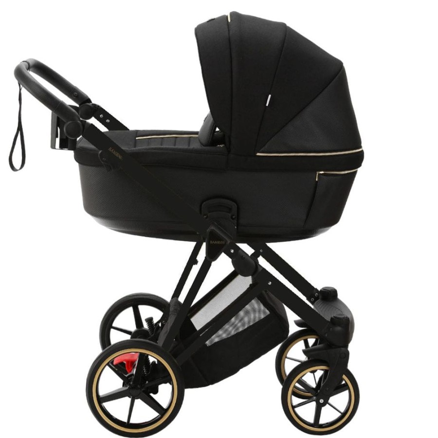 Prams & Strollers Bambini Prams | Bambini Prams Geneva Black With Black Frame (Lorenzo)