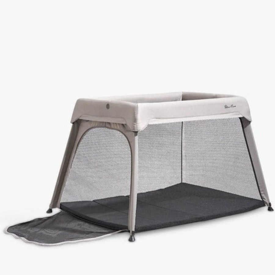 Shop Other Categories Silver Cross Portable Cots | Silver Cross Slumber Portable Travel Cot + Free Newborn Insert Sheet Stone