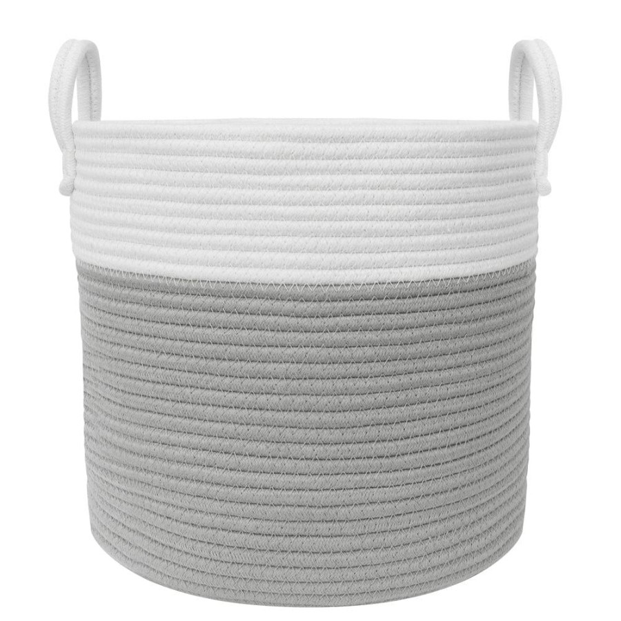 Shop Other Categories Living Textiles Decor Accessories | Living Textiles Cotton Rope Hamper Medium Grey