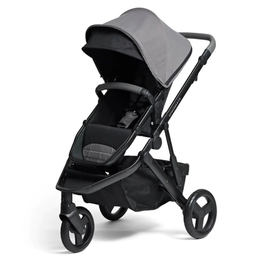 Prams & Strollers Edwards and Co | Edwards & Co Oscar M2 Pram With Free Stroller Board Valued At $199 Slate Grey