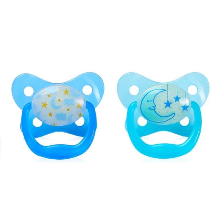 Shop Other Categories Dr Browns Soothers & Dummies | Dr Browns Prevent Glow In The Dark Pacifier 2 Pack 6-12 Months Blue