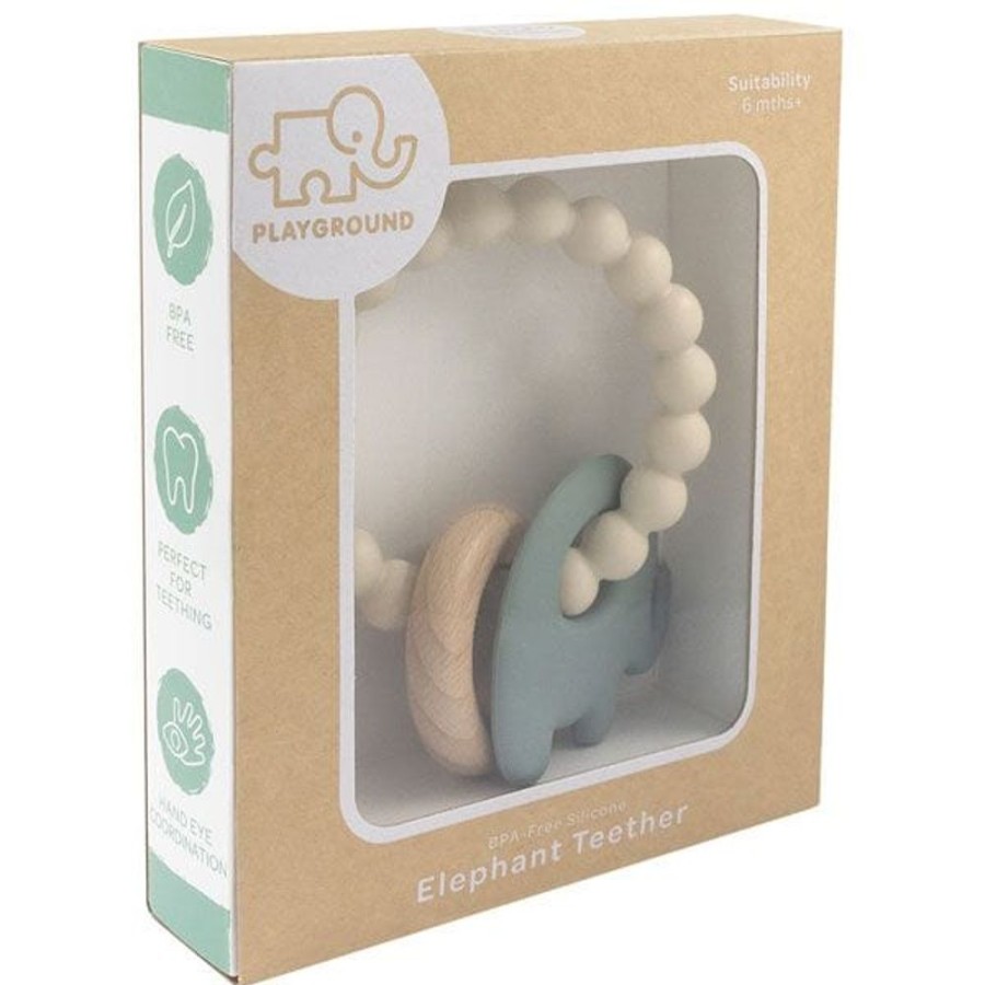 Shop Other Categories Lolli Living Baby Teethers | Playground By Living Textiles Silicone Elephant Teether Sage