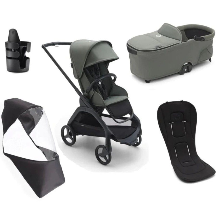 Prams & Strollers Bugaboo | Bugaboo Dragonfly Essential Pram Bundle Forest Green