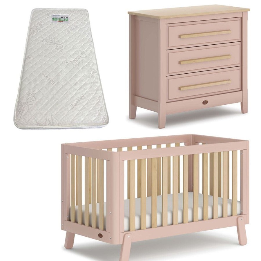 Nursery Furniture Boori | Boori Turin (Fullsize) Cot And Linear Chest Package Cherry And Almond + Bonnell Bamboo Mattress Cherry/Almond