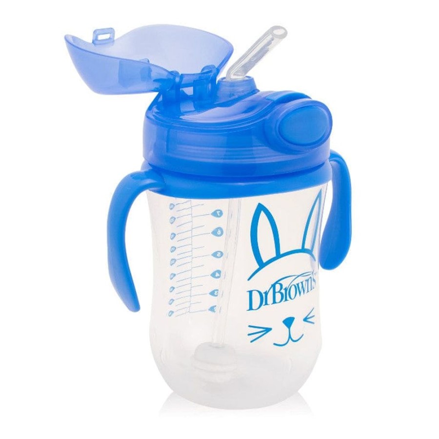 Shop Other Categories Dr Browns Feeding Accessories | Dr Browns 270Ml Babys First Straw Cup Blue