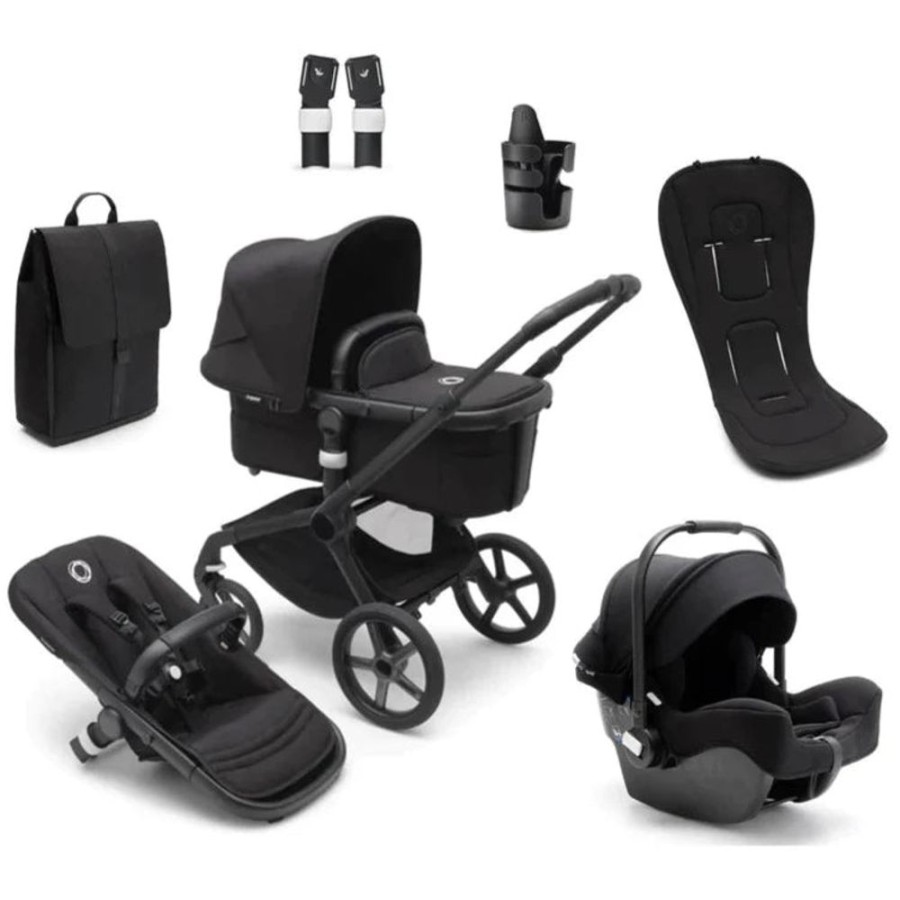 Prams & Strollers Bugaboo | Bugaboo Fox 5 Ultimate Newborn Bundle Midnight Black