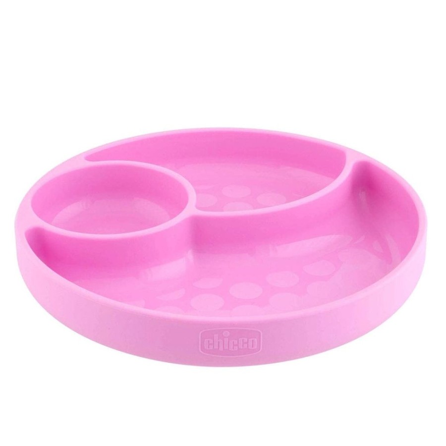 Shop Other Categories Chicco Feeding Accessories | Chicco Silicone Divided Plate 12M+ Pink