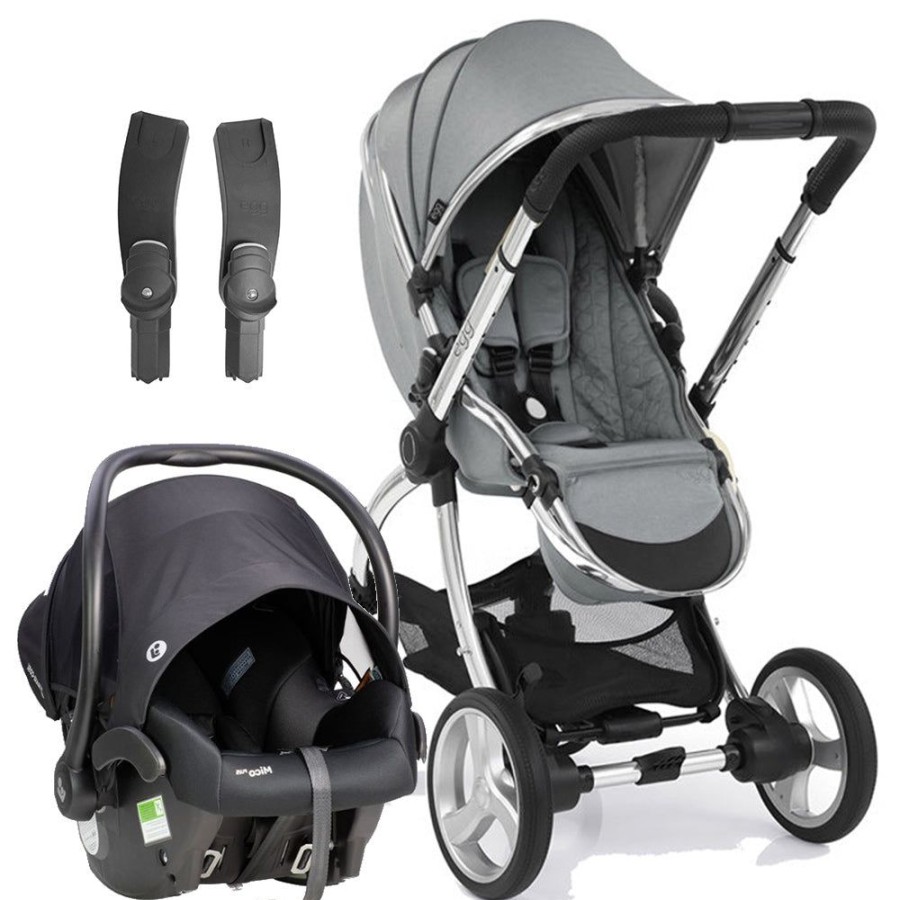 Prams & Strollers Babystyle Egg | Egg 2 Stroller ( ) + Mico Plus Isofix Capsule (Onyx) + Adaptor Monument Grey