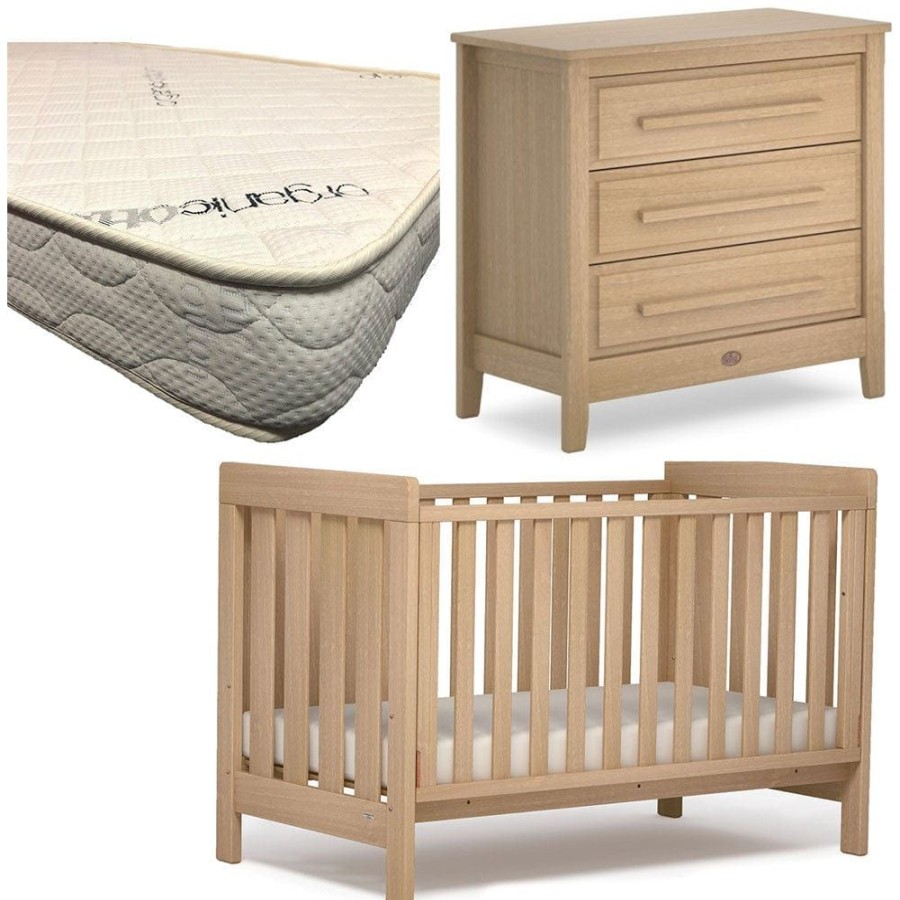 Nursery Furniture Boori | Boori Daintree Cot And Linear Chest Package + Micro Pocket Organic Mattress Almond