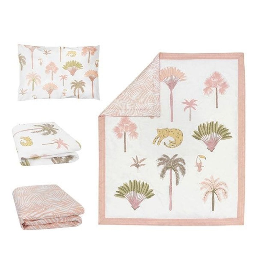 Shop Other Categories Living Textiles Bassinet & Cot Linen | Living Textiles 4 Piece Nursery Set Tropical