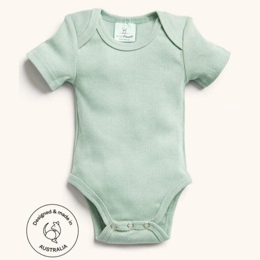 Shop Other Categories ErgoPouch Baby Clothing & Gifts | Ergopouch Short Sleeve Bodysuit 0-3 Months Sage