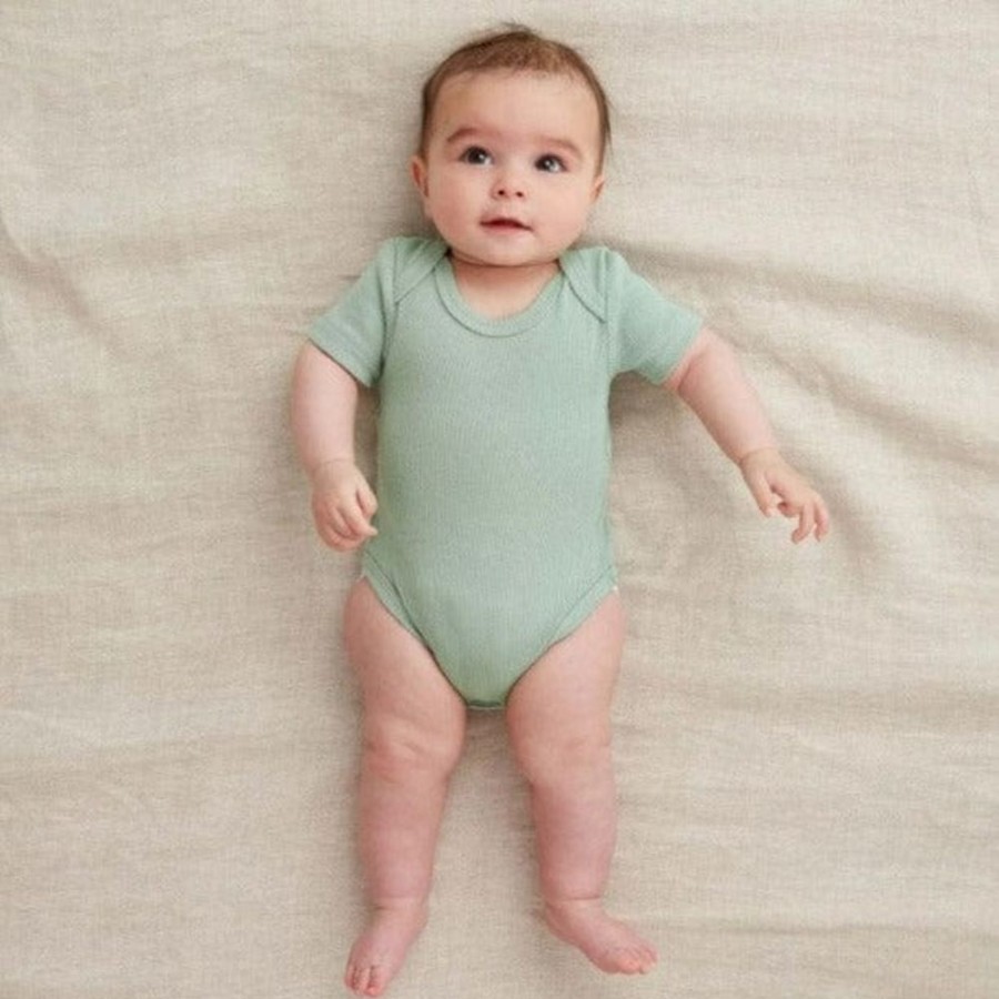 Shop Other Categories ErgoPouch Baby Clothing & Gifts | Ergopouch Short Sleeve Bodysuit 0-3 Months Sage