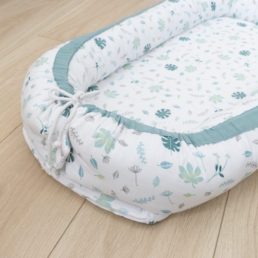 Nursery Furniture Living Textiles | Living Textiles Muslin Baby Nest Banana Leaf