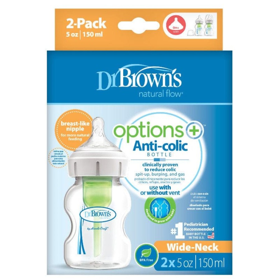 Shop Other Categories Dr Browns Newborn Feeding | Dr Browns Options+ Wide Neck 150Ml Feeding Bottle 2 Pack