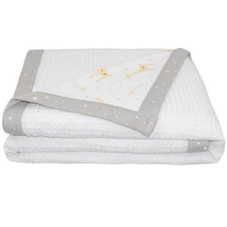 Shop Other Categories Living Textiles Bassinet & Cot Linen | Living Textiles Cot Waffle Blanket - Noah Noah/Stars