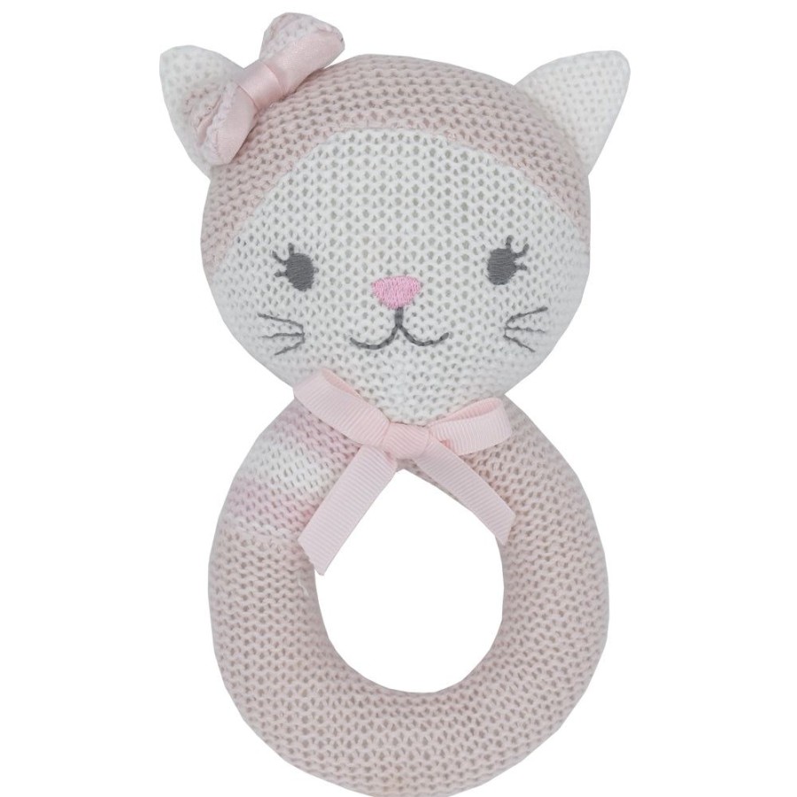 Shop Other Categories Living Textiles Baby Rattles | Living Textiles Knitted Rattle - Daisy The Cat