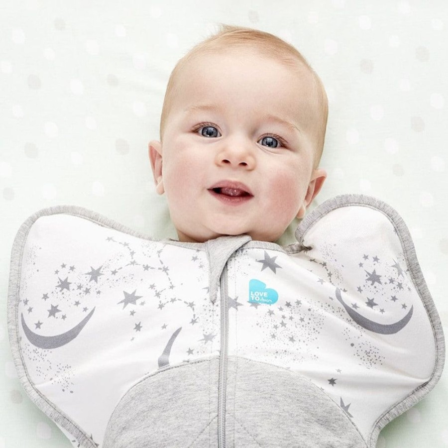 Shop Other Categories Love To Dream Sleeping Bags & Suits | Love To Dream Swaddle Up 2.5 Tog Sleep Bag 6-12 Months White White Star