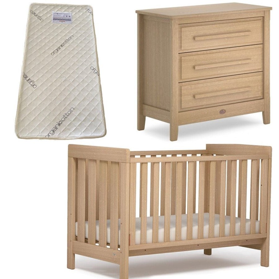 Nursery Furniture Boori | Boori Daintree Cot And Linear Chest Package + Bonnell Organic Latex Mattress Almond