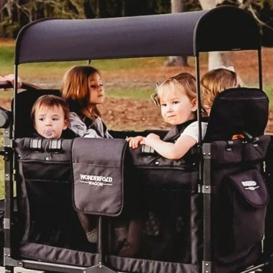 Prams & Strollers Wonderfold | Wonderfold W4 Luxe Quad Pram Wagon Grey - Special Order Charcoal