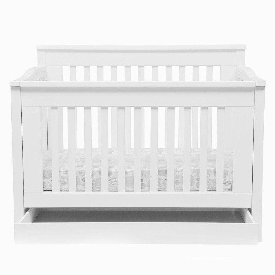 Nursery Furniture Cocoon Large Baby Cots | Cocoon Flair Cot With Tidy Drawer White