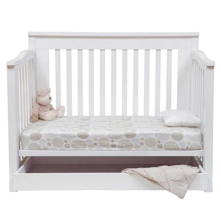 Nursery Furniture Cocoon Large Baby Cots | Cocoon Flair Cot With Tidy Drawer White