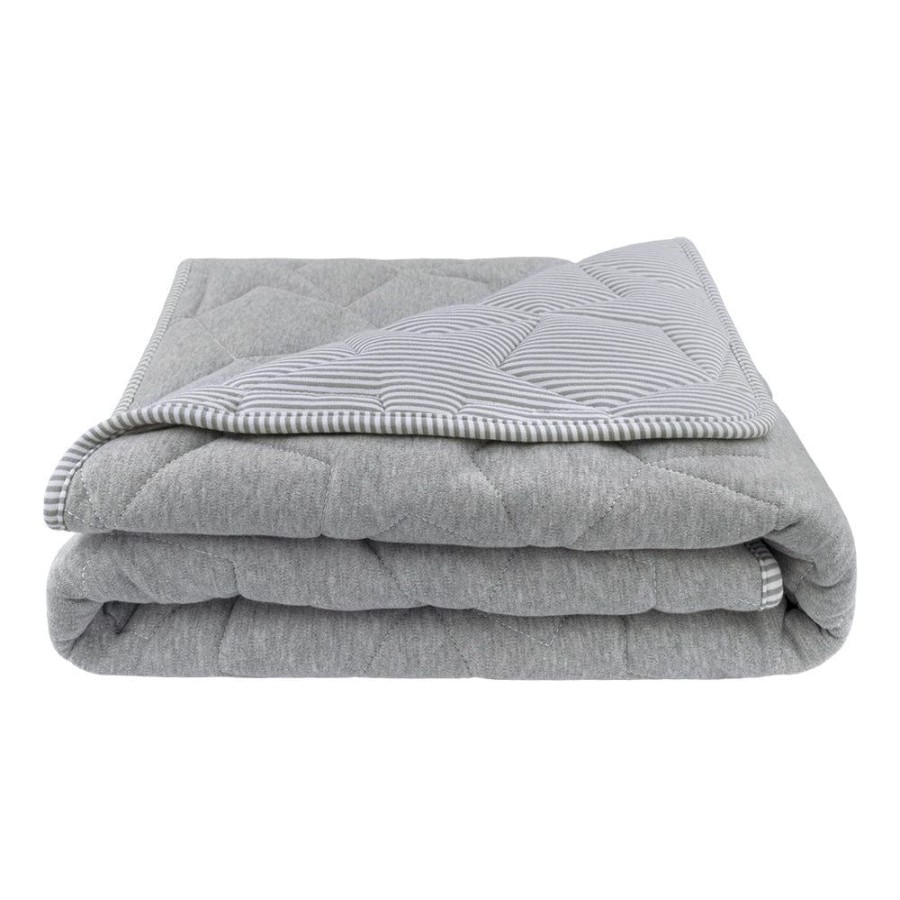 Shop Other Categories Living Textiles Bassinet & Cot Blankets | Living Textiles Jersey Cot Comforter Grey Quilted Star