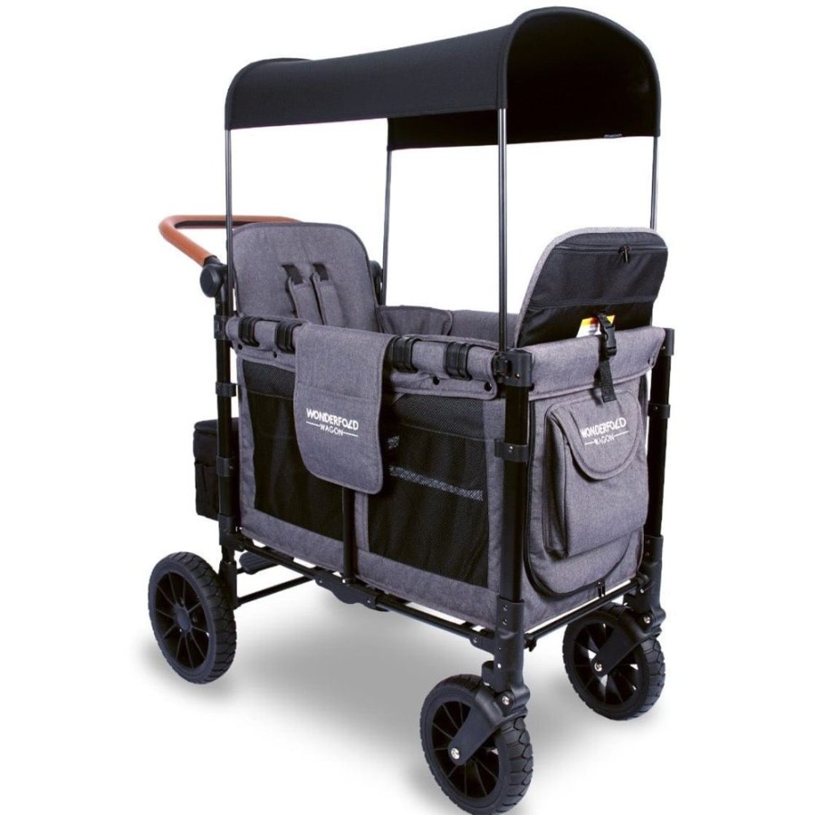 Prams & Strollers Wonderfold | Wonderfold W2 Luxe Double Pram Wagon Grey - Special Order Charcoal