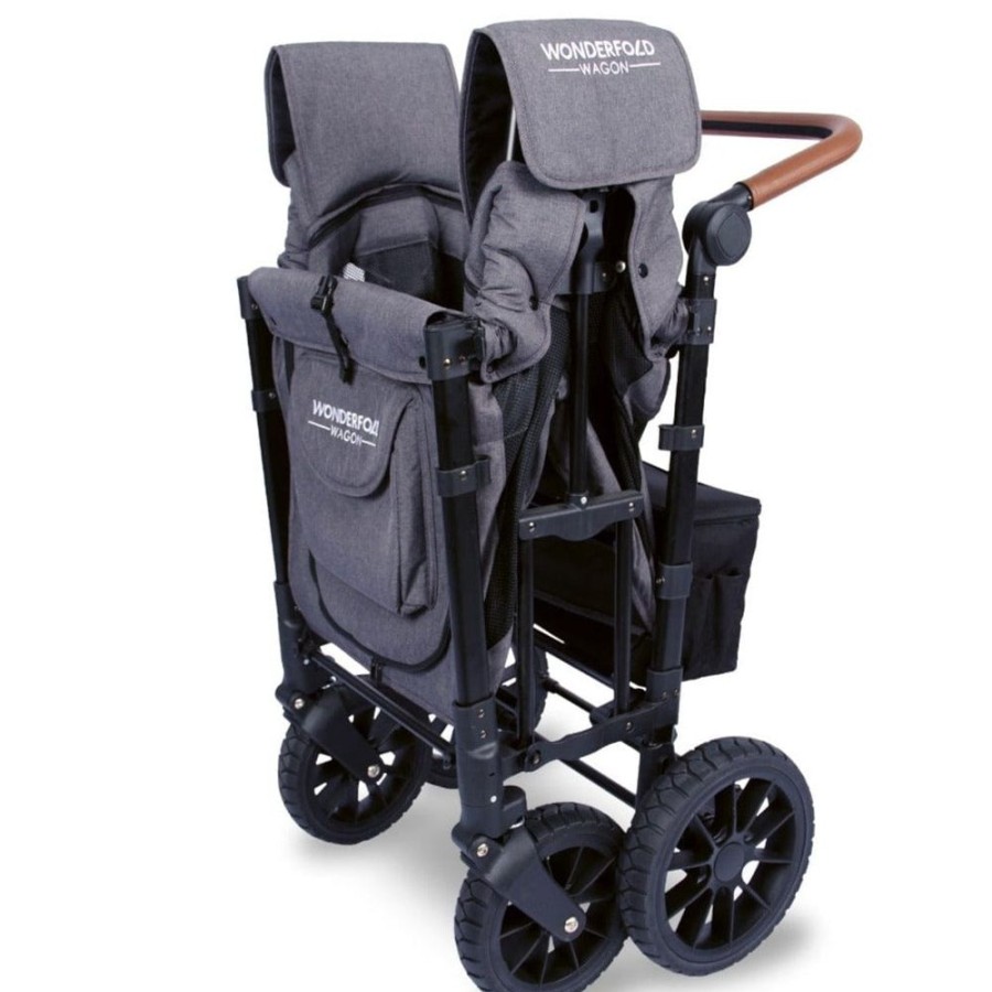 Prams & Strollers Wonderfold | Wonderfold W2 Luxe Double Pram Wagon Grey - Special Order Charcoal