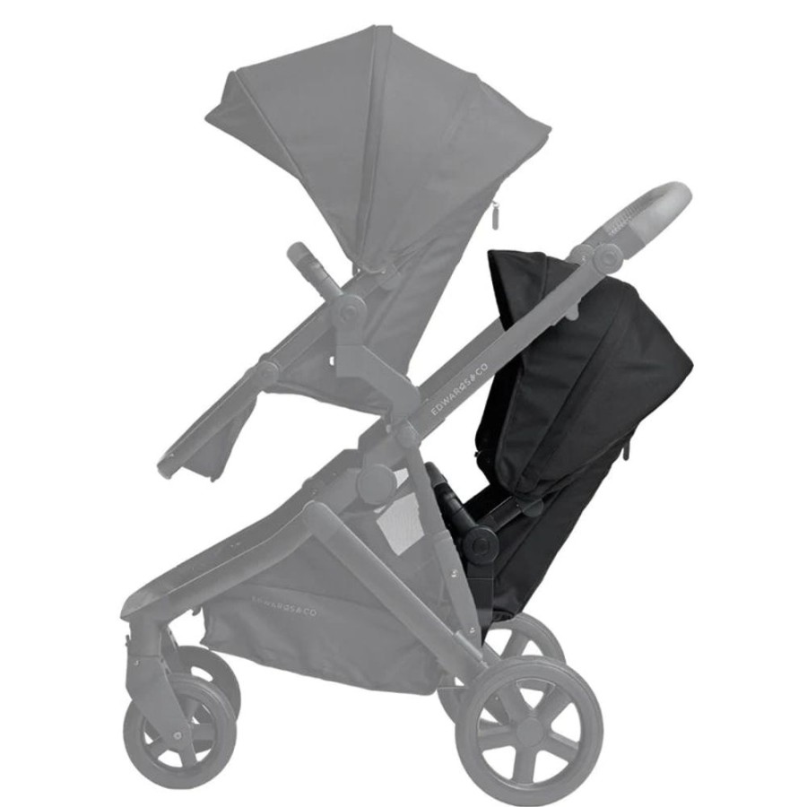 Prams & Strollers Edwards and Co | Edwards & Co Olive Pram ( ) + Mico Plus Isofix Capsule (Onyx) + Free Second Seat Kit Valued At $299 Black Luxe