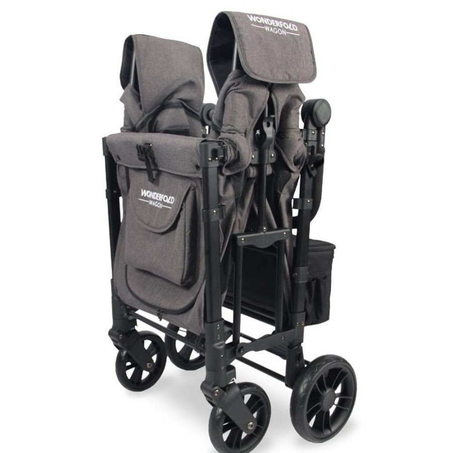 Prams & Strollers Wonderfold | Wonderfold W2 Elite Double Pram Wagon Grey - Special Order Charcoal