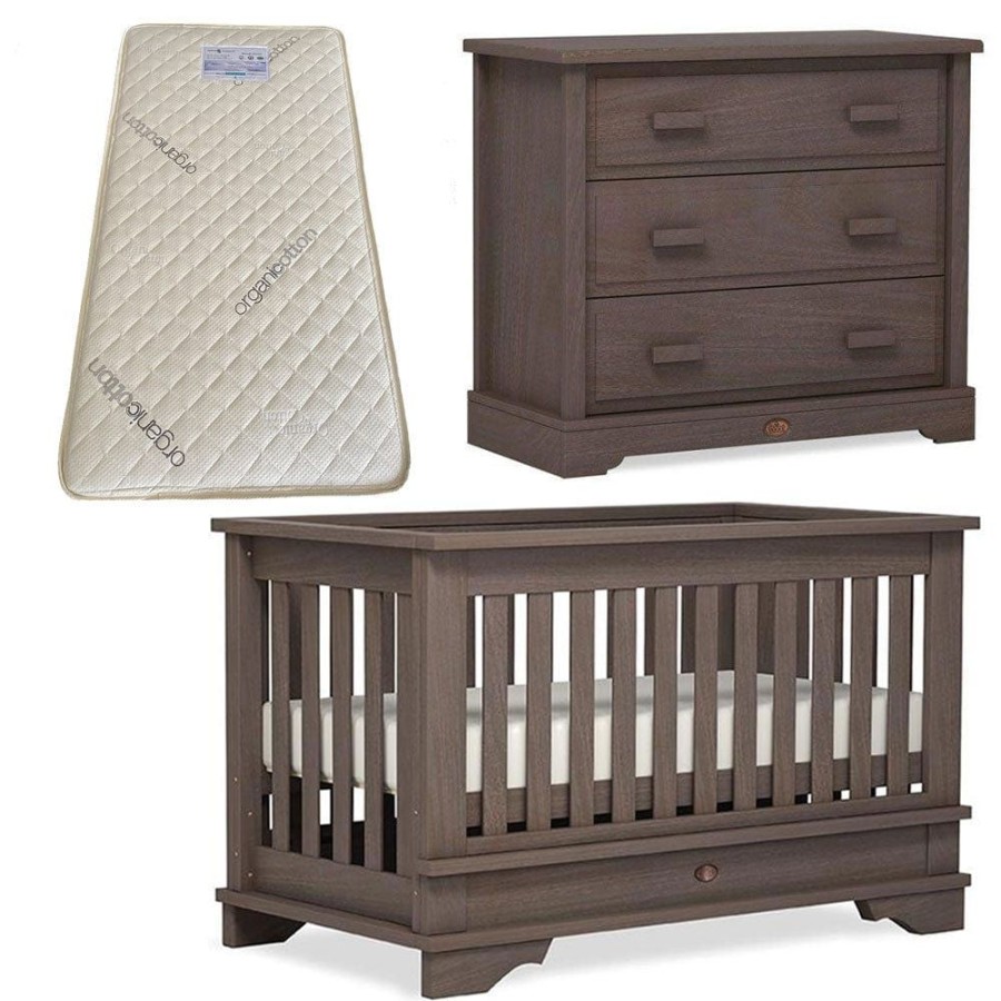 Nursery Furniture Boori | Boori Eton Convertible Plus Cot And Dresser + Bonnell Organic Mattress Mocha