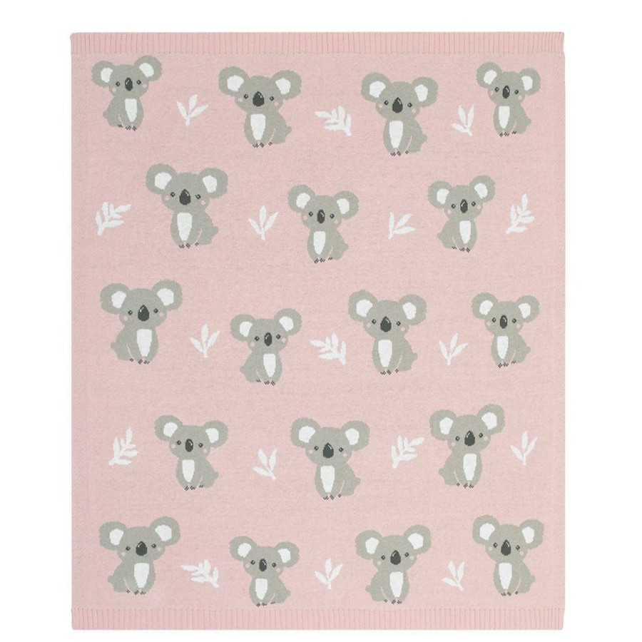 Shop Other Categories Living Textiles Bassinet & Cot Blankets | Living Textiles Australiana Baby Blanket /Blush Koala