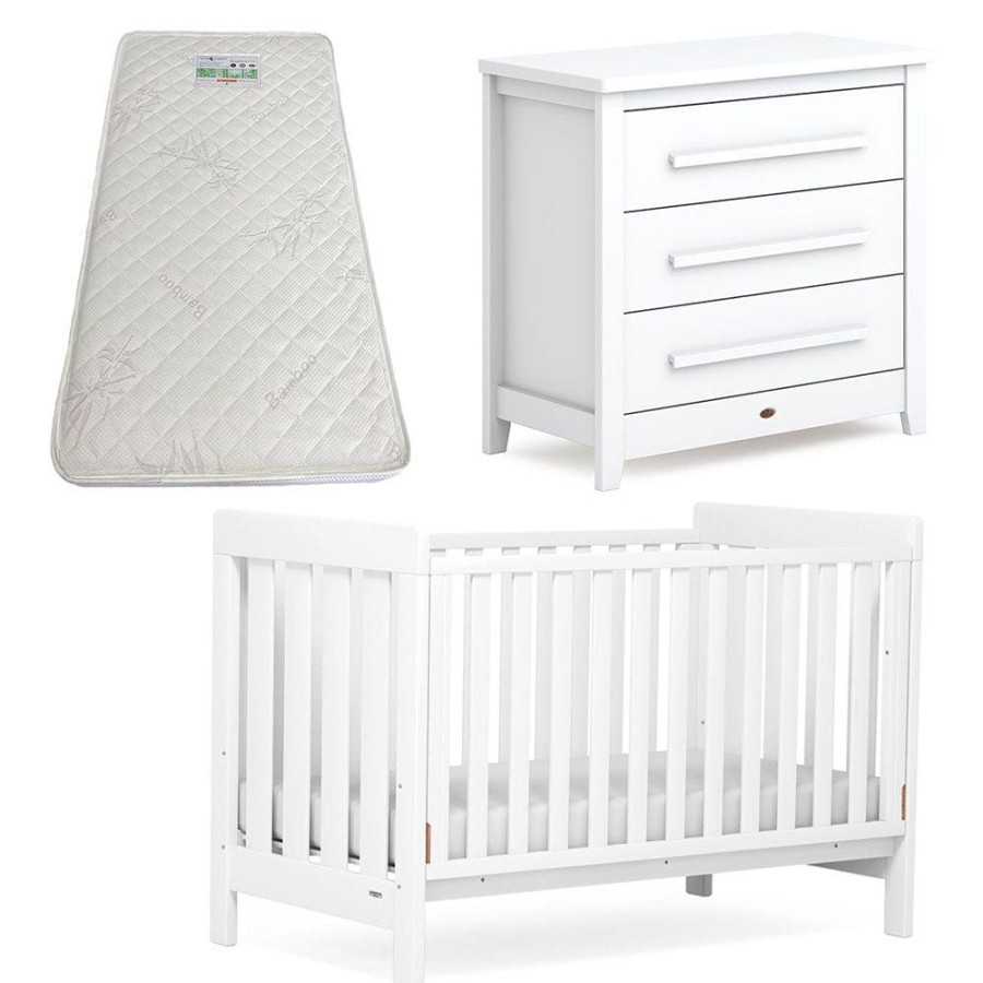 Nursery Furniture Boori | Boori Daintree Cot And Linear Chest Package + Bonnell Bamboo Mattress Barley