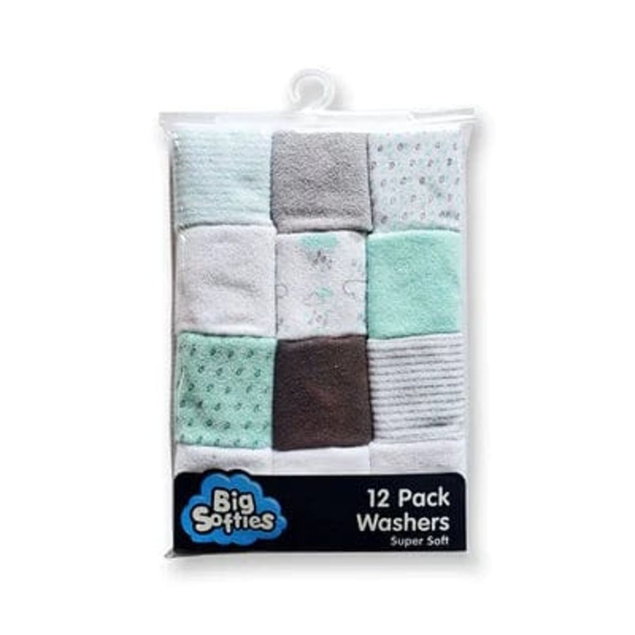 Shop Other Categories Big Softies Bath Accessories | Big Softies Cotton Poly Terry Washers 12 Pack Unisex