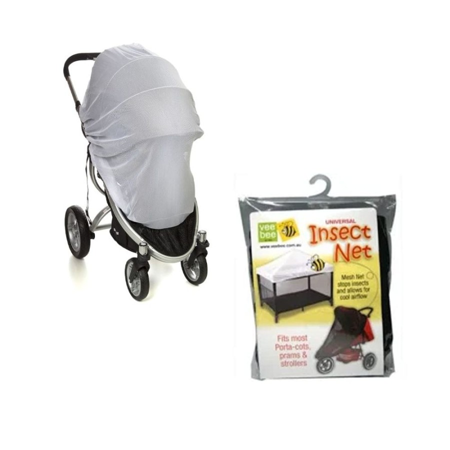 Prams & Strollers VeeBee Pram Rain & Sun Covers | Veebee Universal Mosquito Net White