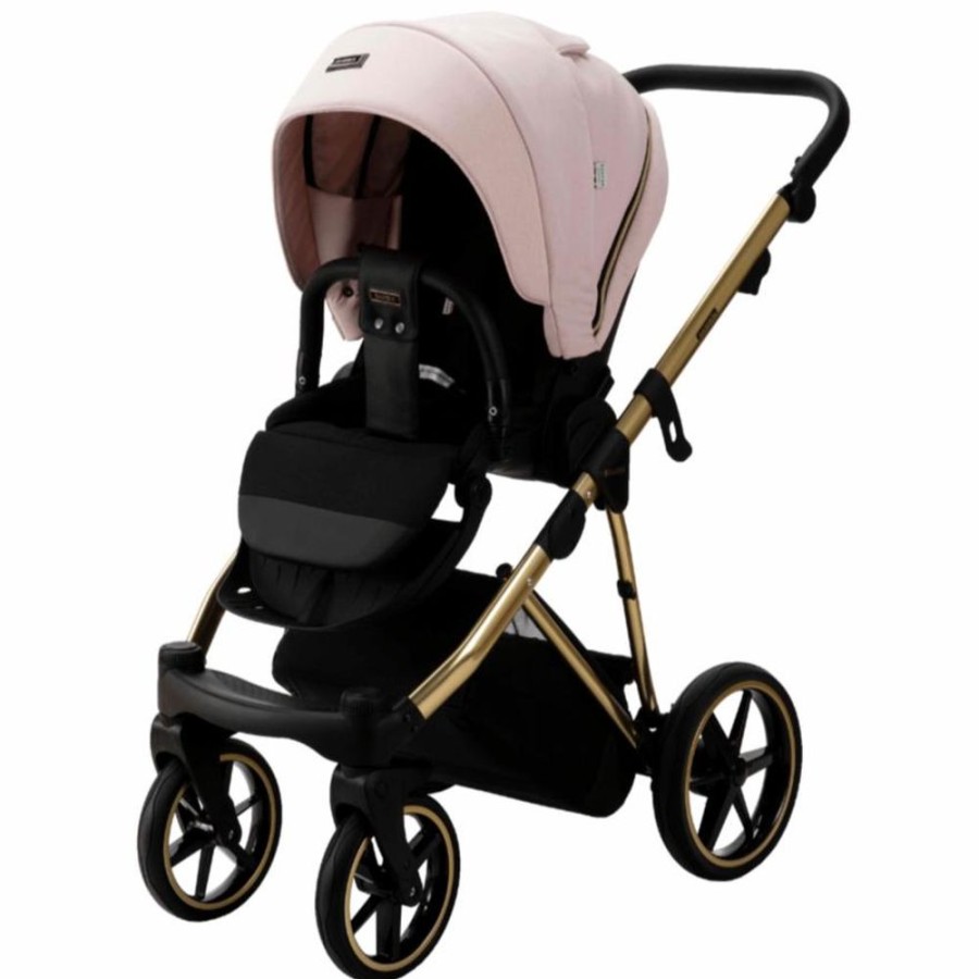 Prams & Strollers Bambini Prams | Bambini Prams Geneva Pink With Gold Frame (Amelia)