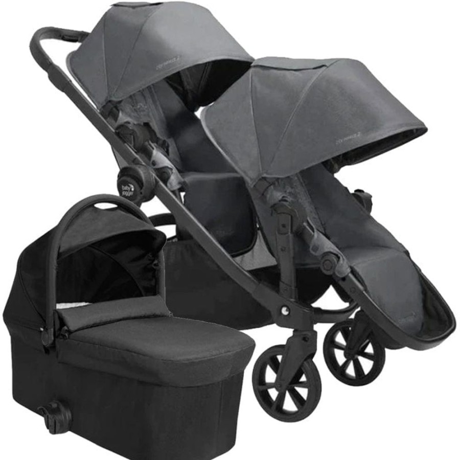 Prams & Strollers Baby Jogger | Baby Jogger City Select 2 Pram, Bassinet & Second Seat Package Radiant Slate