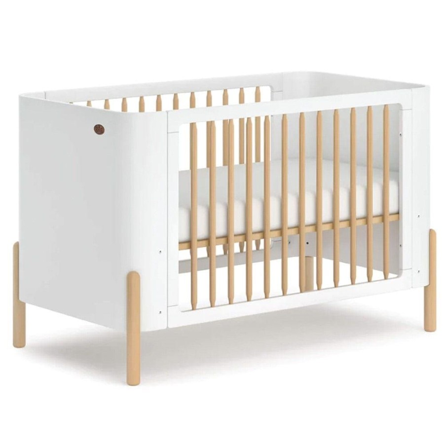 Nursery Furniture Boori | Boori Nova Cot (Barley And Beech) And Linear Chest (Barley And Almond) Package + Bonnell Organic Micro Pocket Mattress Barley/Beech