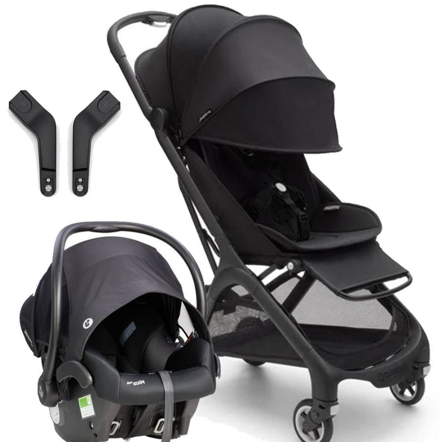 Prams & Strollers Bugaboo | Bugaboo Butterfly Travel Stroller ( ), Maxi Cosi Mico Plus Isofix Capsule (Onyx) And Adapter Package Midnight Black