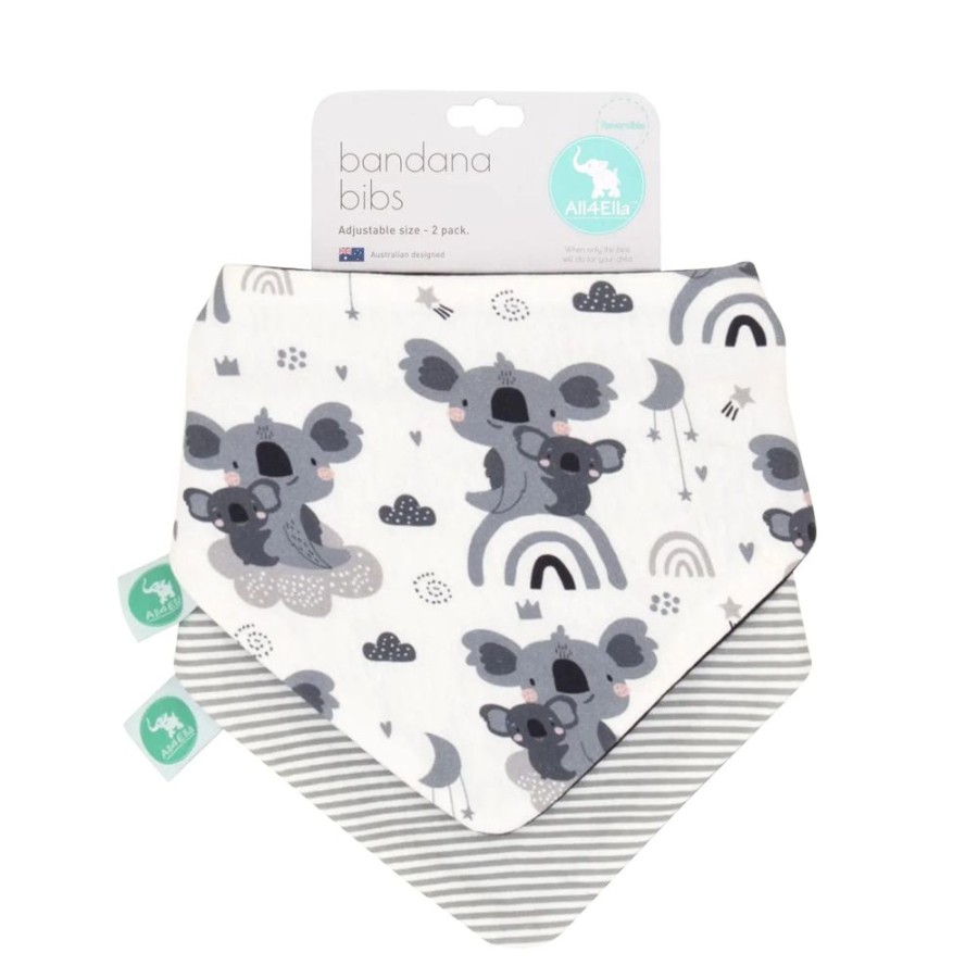 Shop Other Categories All4Ella Feeding Accessories | All4Ella Bandana Bibs 2Pk Koala