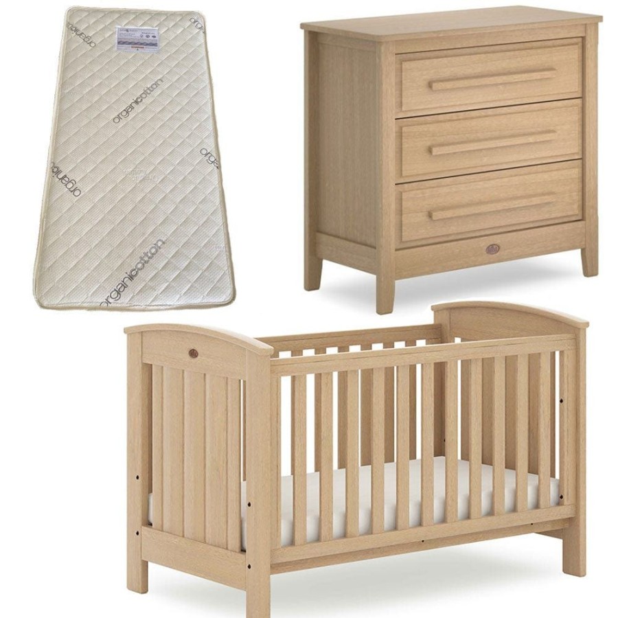 Nursery Furniture Boori | Boori Casa Cot And Linear Chest Package + Bonnell Organic Latex Mattress Almond