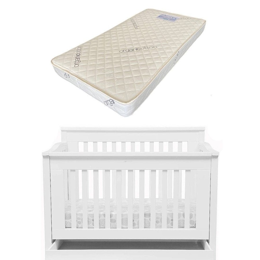 Nursery Furniture Cocoon | Cocoon Flair Cot With Bonnell Organic Latex Mattress White