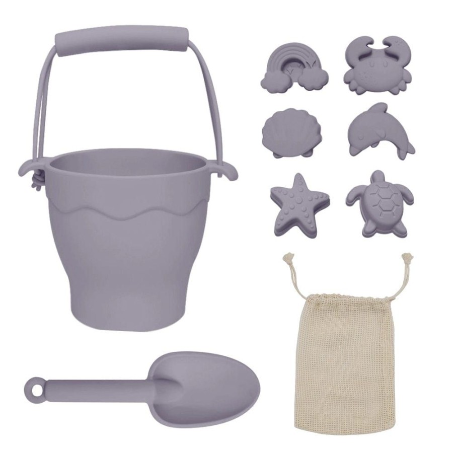 Prams & Strollers Lolli Living Pram & Stroller Toys | Playground By Living Textiles Silicone 8Pc Bucket & Spade Set Lilac