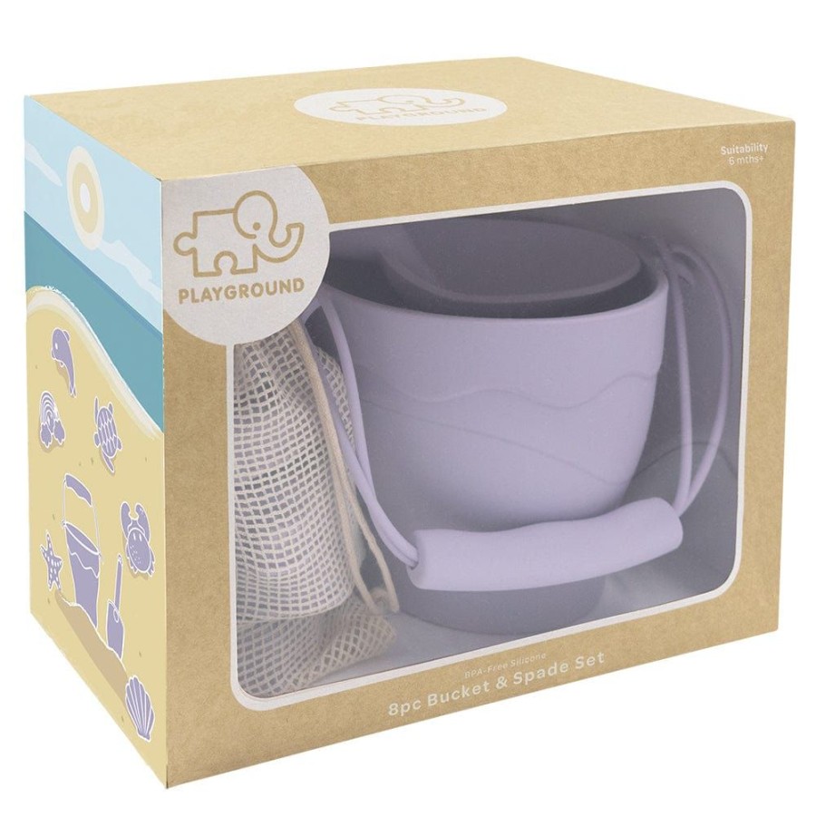 Prams & Strollers Lolli Living Pram & Stroller Toys | Playground By Living Textiles Silicone 8Pc Bucket & Spade Set Lilac