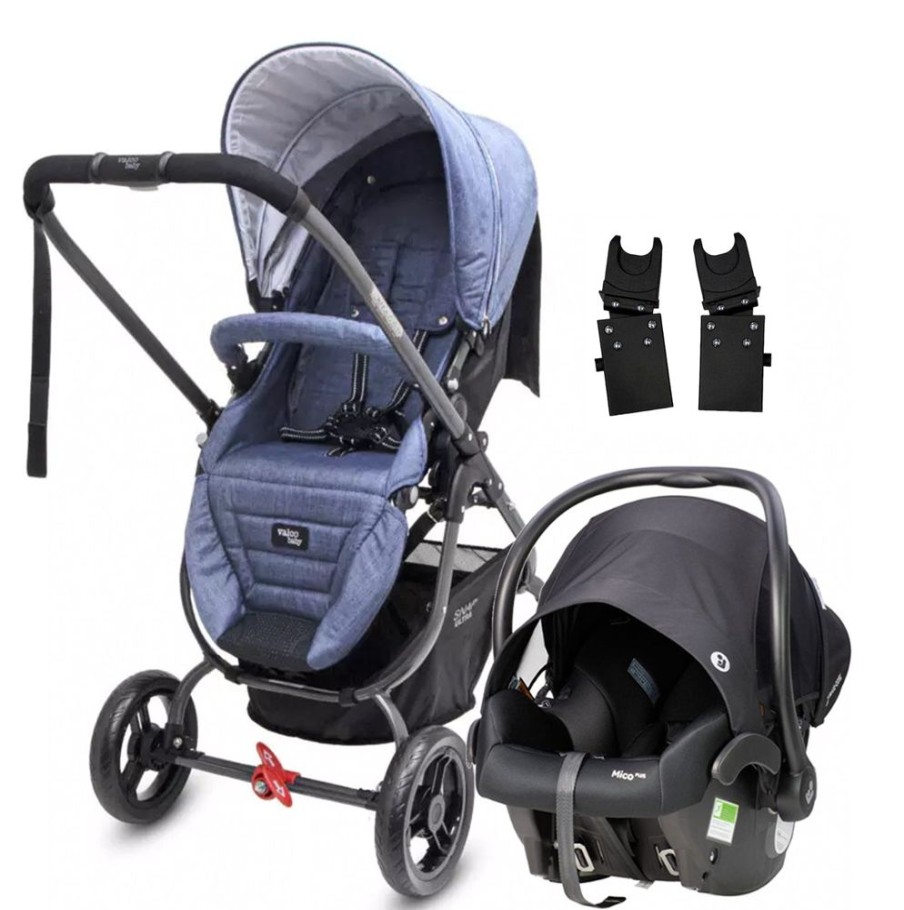 Prams & Strollers Valco Baby | Valco Baby Snap Ultra Tailor Made ( ) With Maxi Cosi Micoisofix Capsule (Onyx) Denim