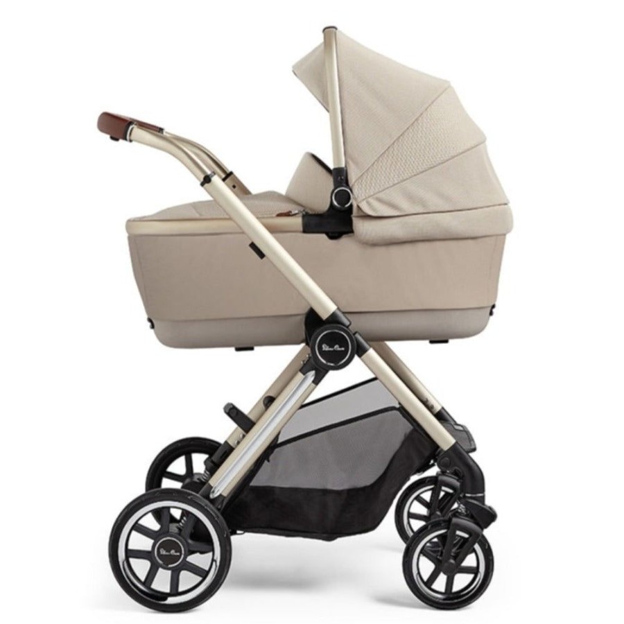 Prams & Strollers Silver Cross | Silver Cross Reef Pram + First Bed Folding Carrycot Stone