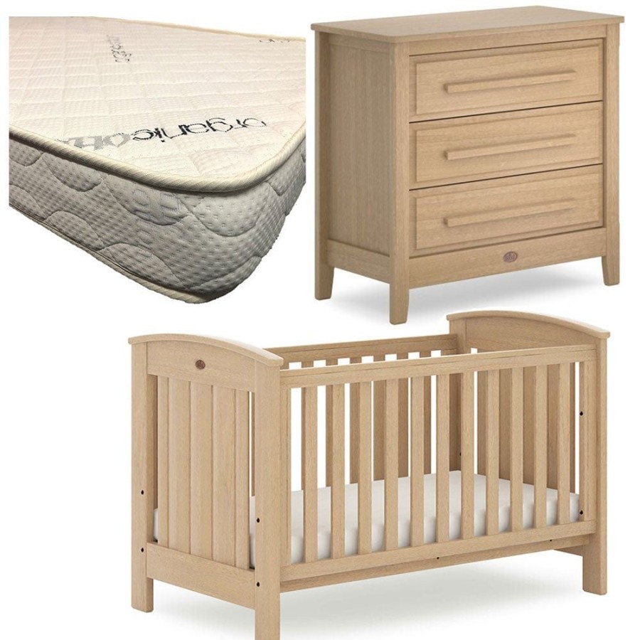 Nursery Furniture Boori | Boori Casa Cot And Linear Chest Package + Micro Pocket Organic Mattress Almond