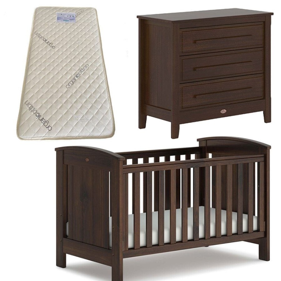 Nursery Furniture Boori | Boori Casa Cot And Linear Chest + Bonnell Organic Mattress Coffee