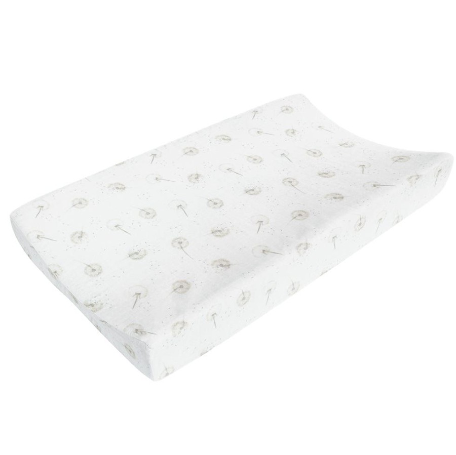 Nursery Furniture Living Textiles | Living Textiles Muslin Change Pad Cover Dandelion/Grey