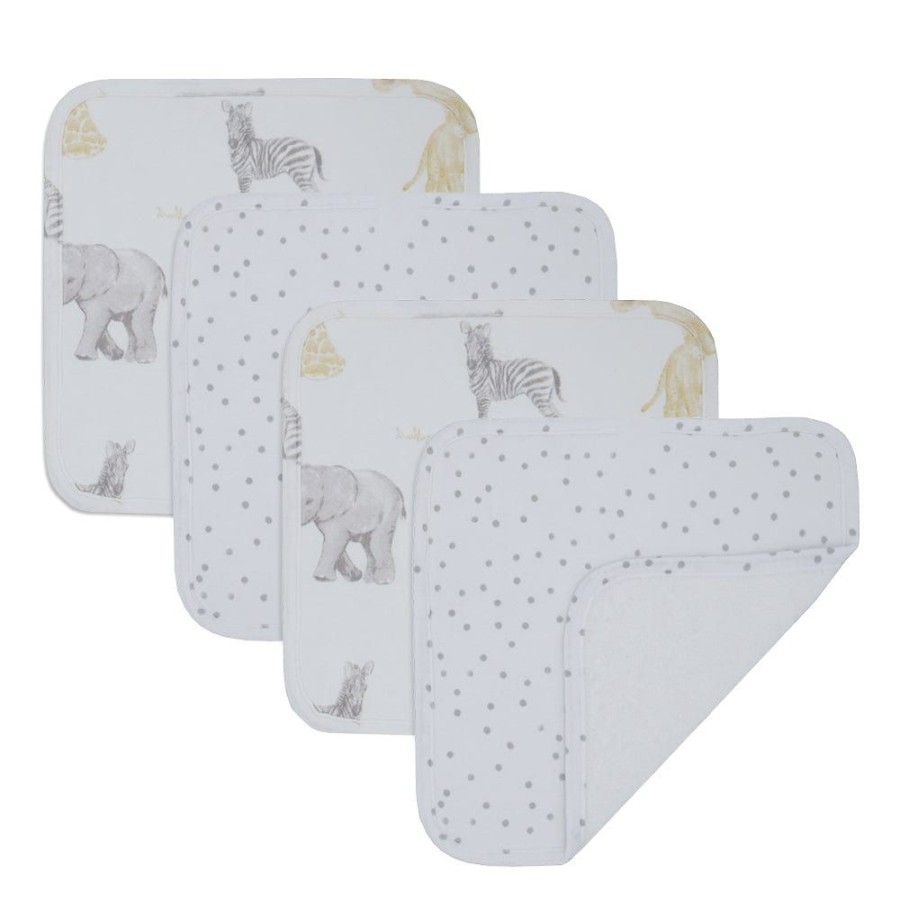 Shop Other Categories Living Textiles Bath Accessories | Living Textiles 4-Pack Wash Cloths Savanna Babies